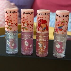 Strawberry Lip Gloss Set - Pink & Iridescent